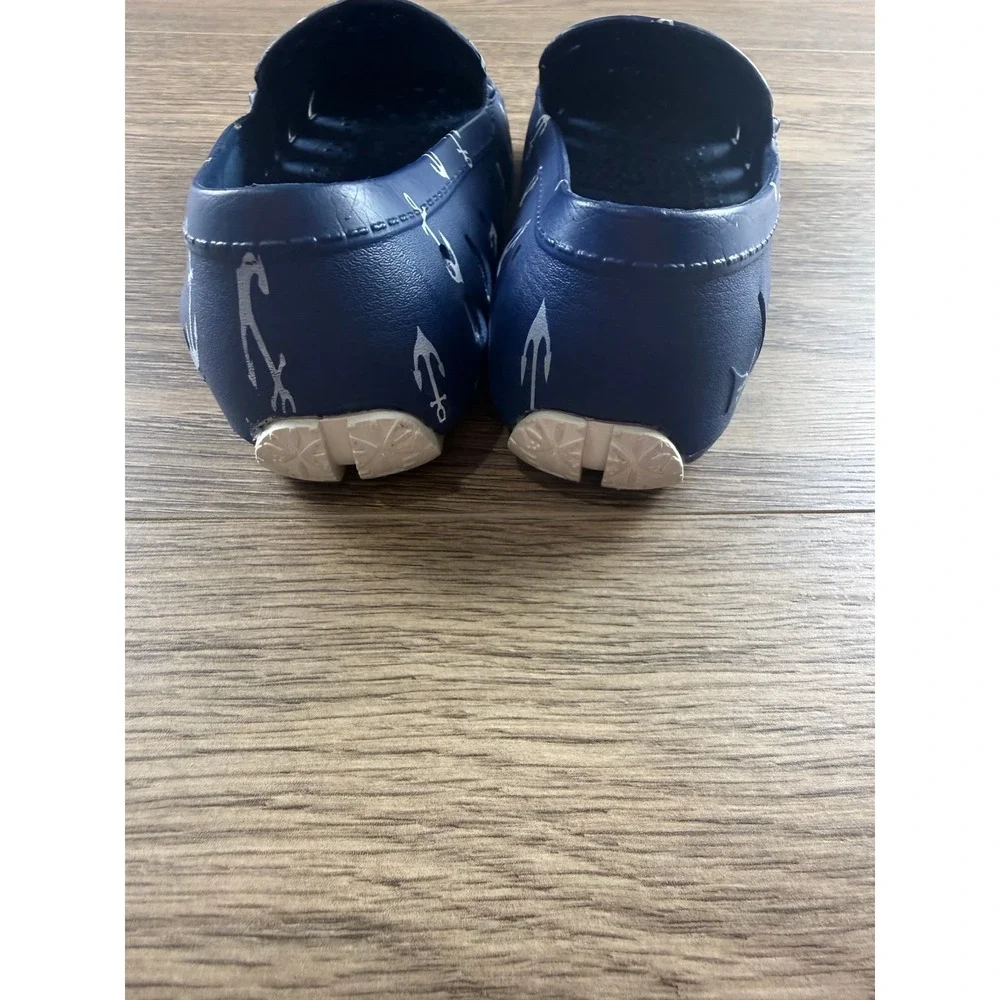 Floafers Kids Country Club Driver Navy Anchor Print EVA Water Shoes Loafers Sz 3